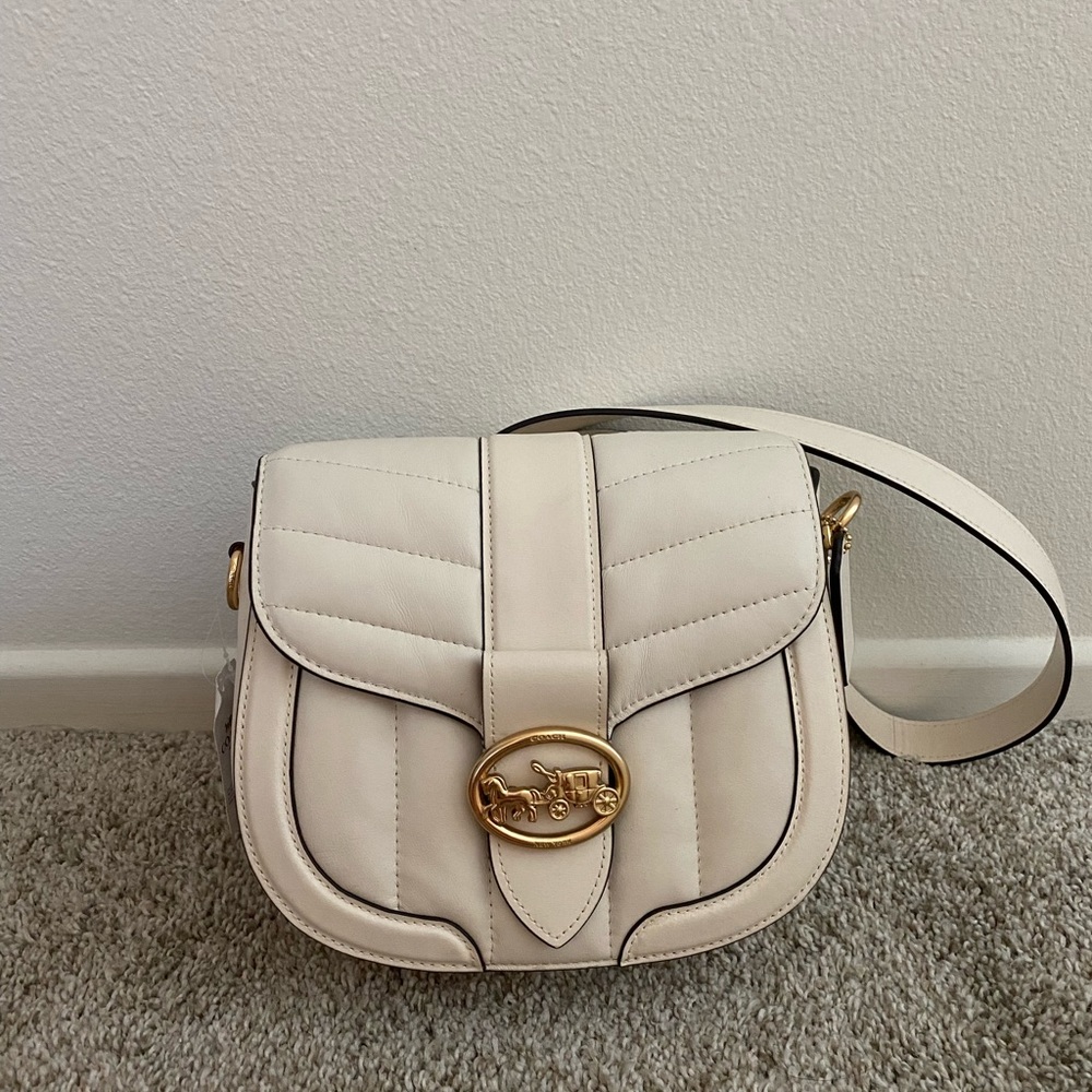 Coach Puffy Georgie Saddle Bag With Quilting